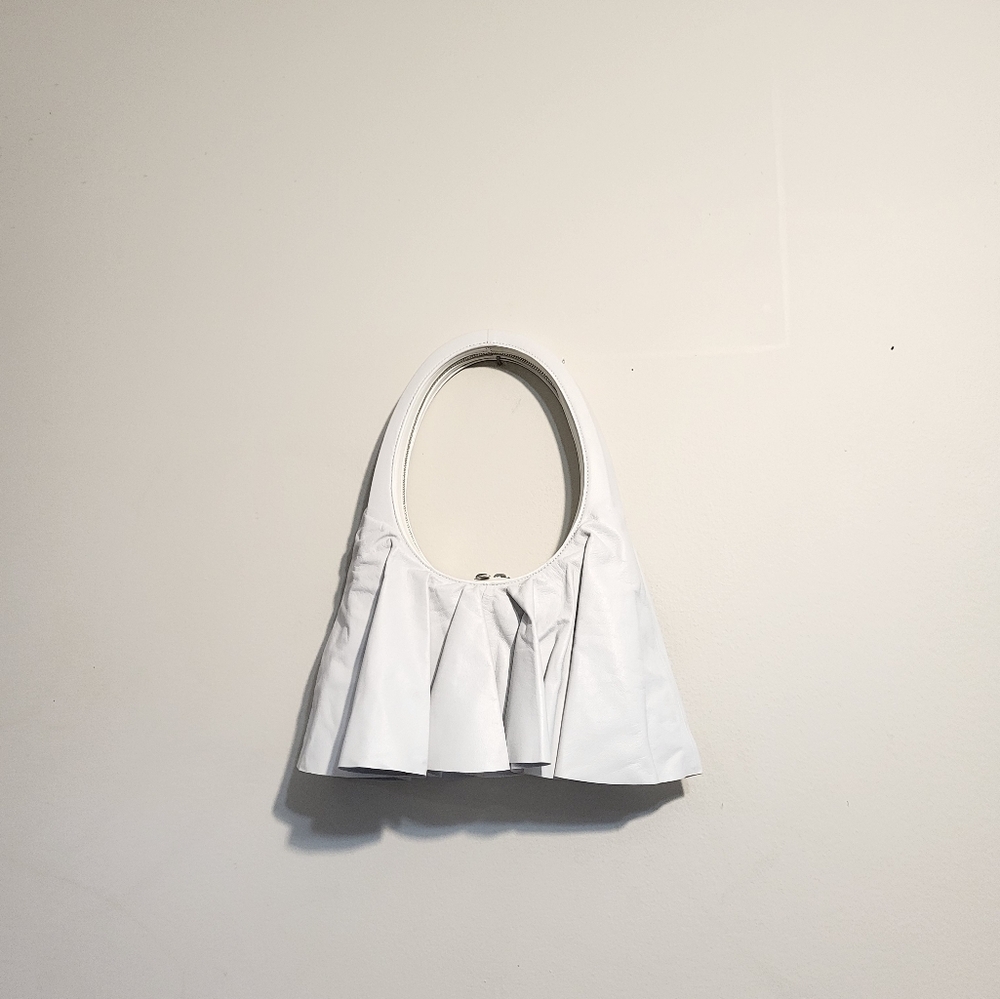 Coperni White Leather Ghost Swipe Skirted Bag